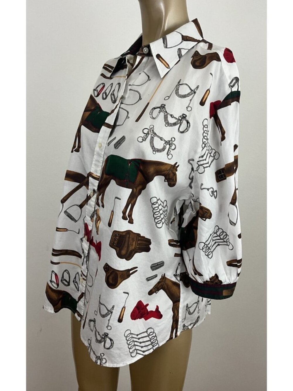 Lauren Ralph Lauren Women's XL Equestrian Horse Shirt Top - Picture 5 of 9